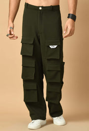 12 Pocket Men's Cargo Olive Green By Offmint