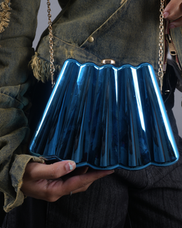 Azure Prism – The Sculpted Elegance Bag