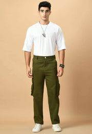 6 Pocket men's cargo olive green