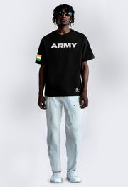 Indian Army Black Oversized T-shirt by offmint