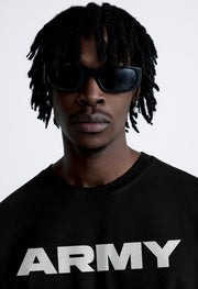 Indian Army Black Oversized T-shirt by offmint