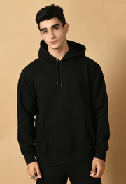 Black color plain hoddie by offmint