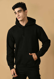 Black color plain men's hoddie