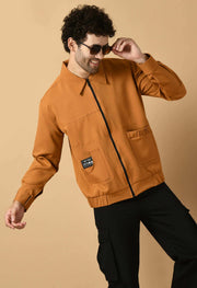 Bomber jacket brown plain color