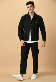 Black Co-Ord Overshirt and Zip Set By Offmint - Versatile Casual Elegance