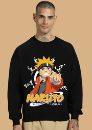 Naruto printed black color men's sweatshirt by offmint