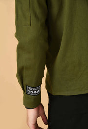 Olive color overshirt men's by offmint