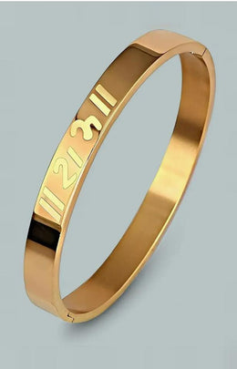 Gold-Plated Shree Ram Stainless Steel Kada for Men