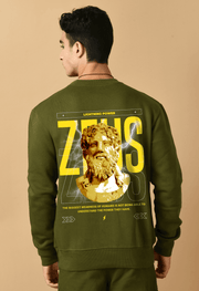 Zeus olive green color sweatshirt by offmint