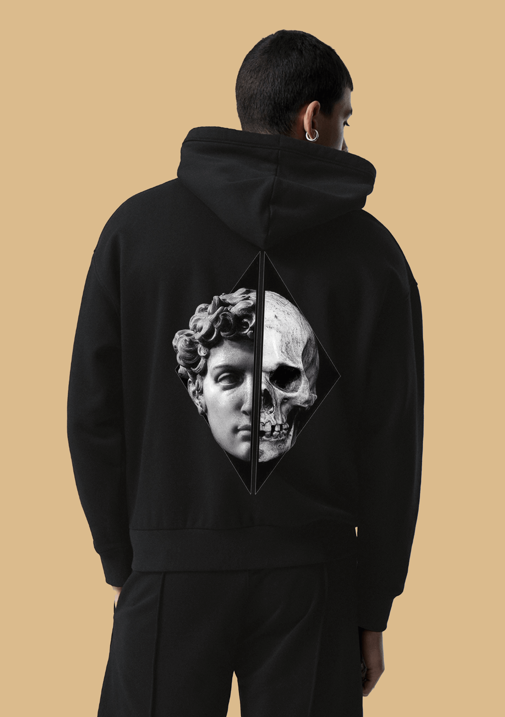 Skull Hoodie White/Gold