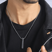 Black Silver-Plated Pendant For Men By Offmint