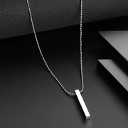 Square Silver-Plated Pendant For Men By Offmint