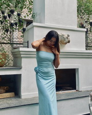 Blue Belle Rosette Dress