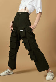 12 Pocket Women's Valentino Cargo Olive Green 