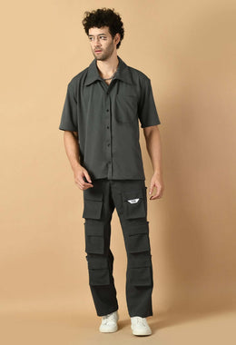 12 pocket grey color men's cargo by offmint