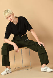 12 pocket olive green color cargo by offmint