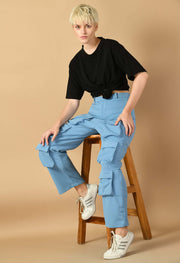 12 pocket sky blue cargo by offmint