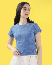 Charcoal Acid-Wash Fitted Tee