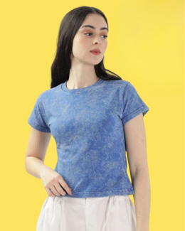 Charcoal Acid-Wash Fitted Tee