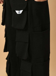 12 Pocket's Navy Blue Shirt Co-ord Set By Offmint