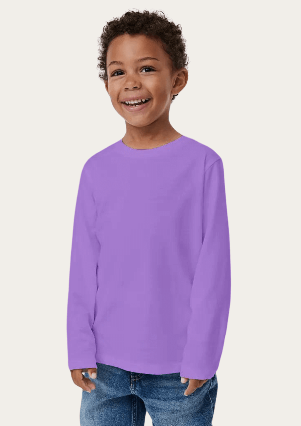 Lavender Full Sleeves Kids T-shirt By Offmint
