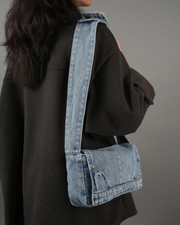 Denim Panel Shoulder Bag