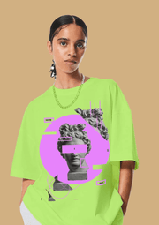 Neon Circle Green Women's Oversized T-Shirt By Offmint