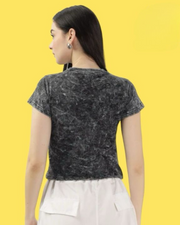 Charcoal Acid-Wash Fitted Tee