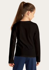 Hello Friends Printed Black Full Sleeves Kids T-shirt By Offmint