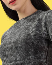 Charcoal Acid-Wash Fitted Tee