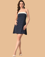 Nautical Charm Strapless Dress