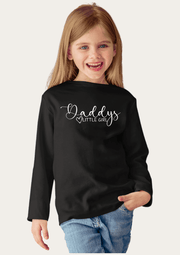 Daddys Little Girl Printed Black Full Sleeves Kids T-shirt By Offmint