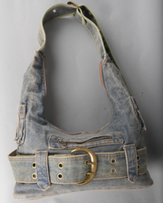 Vintage Buckle Denim Shoulder Bag