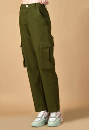 6 pocket women's olive green cargo by offmint