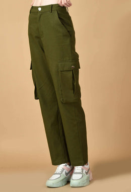 6 pocket women's olive green cargo by offmint