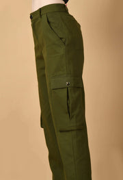 6 pocket women's olive green color cargo by offmint