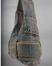 Vintage Buckle Denim Shoulder Bag