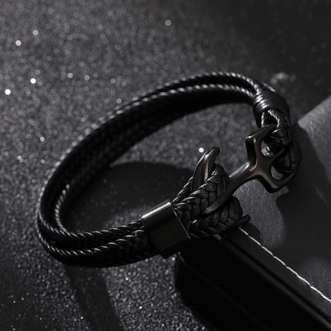 Black Wraparound Bracelet For Men By Offmint