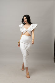 Ivory Muse Cut-Out Midi Set