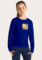 Summer Printed Royal Blue Full Sleeves Kids T-shirt By Offmint