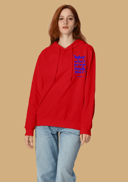 Anything printed red color hoodie by offmint