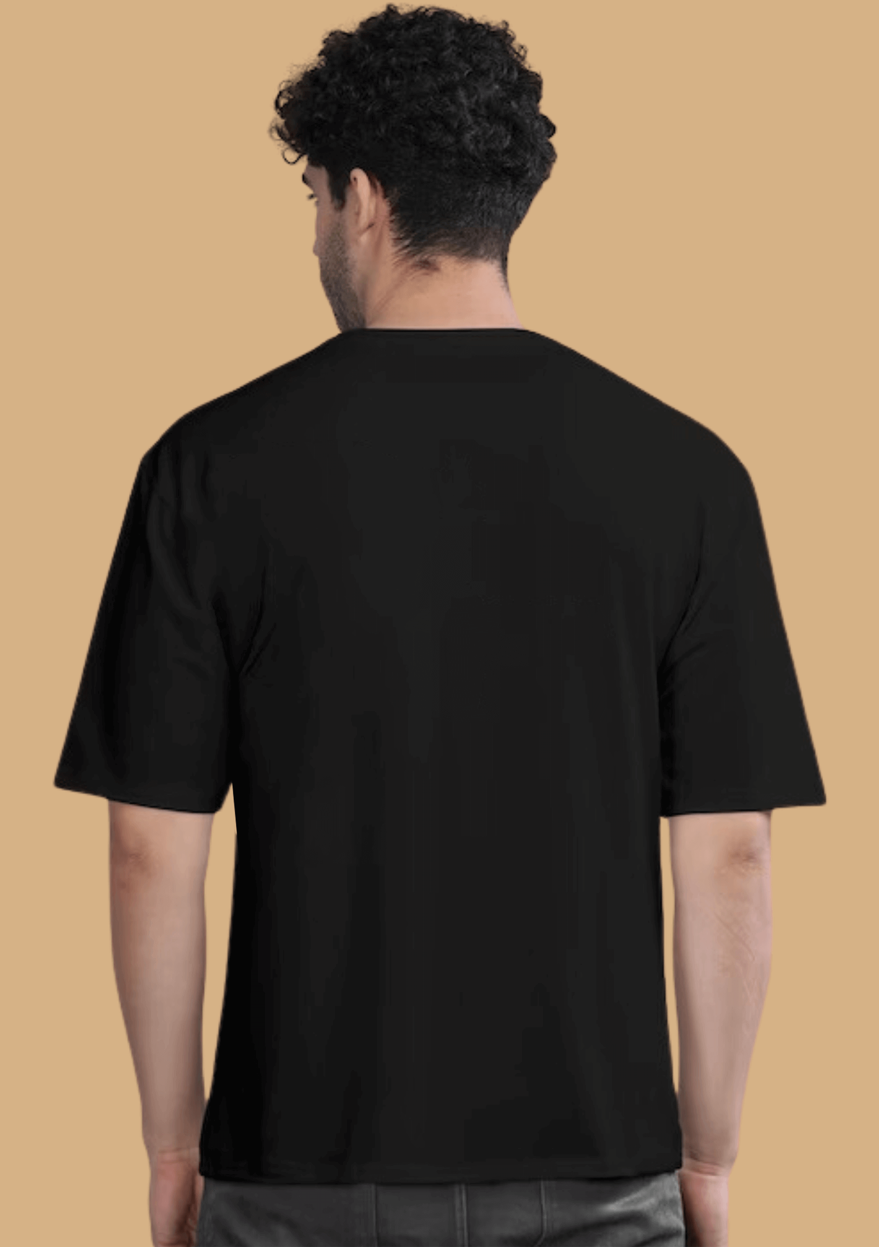 Army printed black color men's oversized t-shirt by offmint