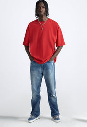 Brain Printed Red Oversized T-shirt By Offmint