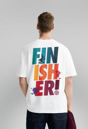 Finisher Printed White Oversized T-Shirt By Offmint