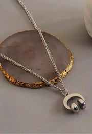 La Musique Locket With Chain Silver Pleated Stainless Steel Pendent For Men By Offmint