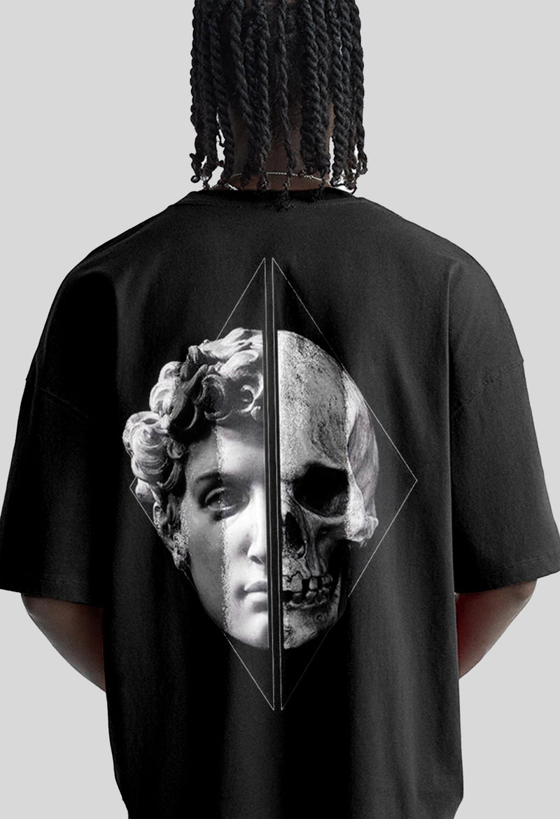 Skull Diamond Printed Oversized T-Shirt By Offmint