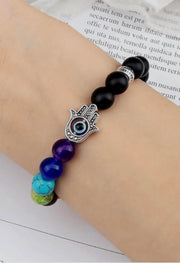 7 Chakra Evil Eye Beaded Bracelet For Men By Offmint