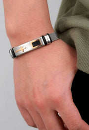 Punk Cross Bracelet For Men By Offmint