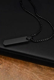 Black Stainless steel Contemporary Edge Pendant For Men By Offmint