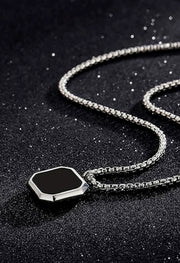 Black Square Pendant For Men By Offmint